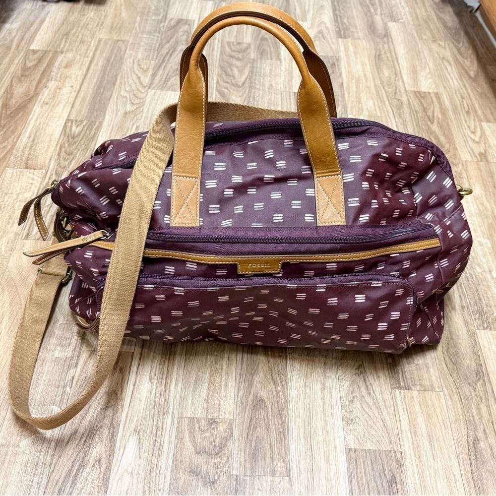Fossil Eliza Overnight Maroon Duffle Bag